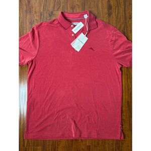 NWT Tommy Bahama Island Zone Coastal Crest Polo Shirt Mens L Red Cherry Golf